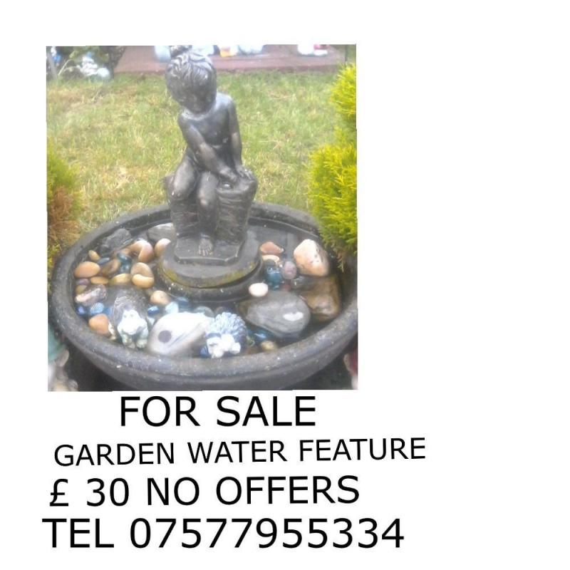 garden water feature stone girl