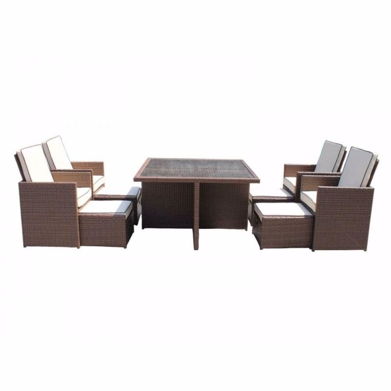 Rattan garden furniture cube set