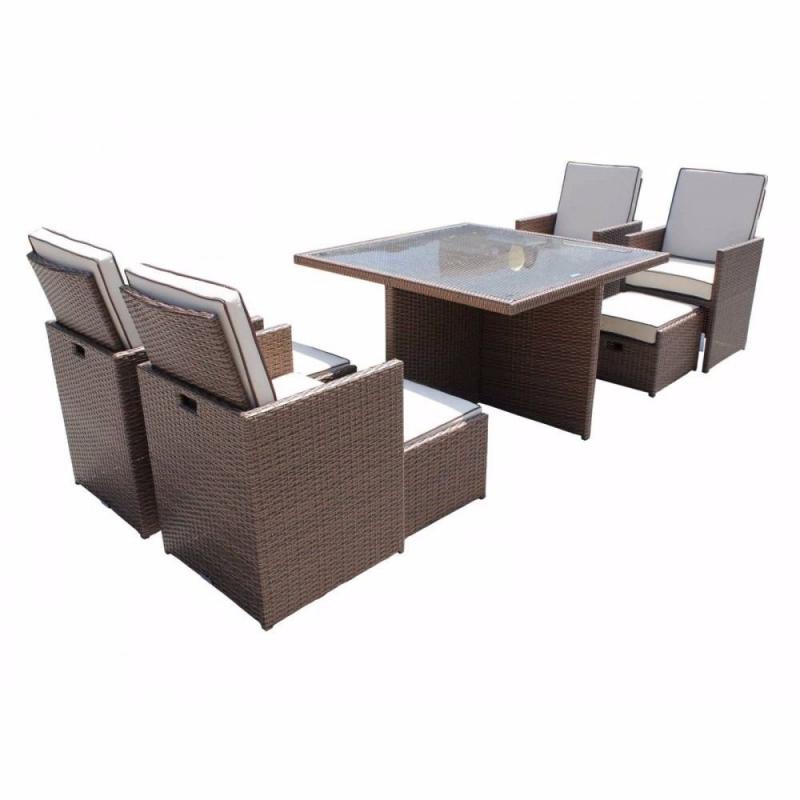 Rattan garden furniture cube set