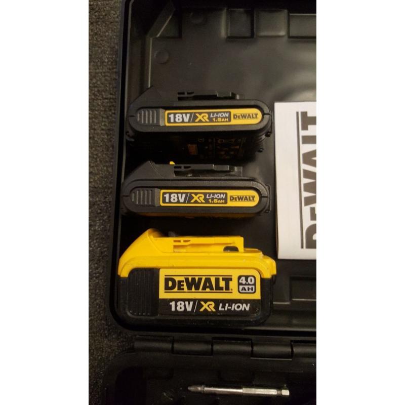 DeWalt 18V Liion combi drill with 3 x batteries 4Ah , carry case and charger in VERY good condition