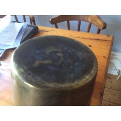 Vintage large jam pot brass [uncleaned] 6.1Kg 34cm diameter 100+ years old?