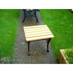 Small Cast Iron Table / Single Backless Seat