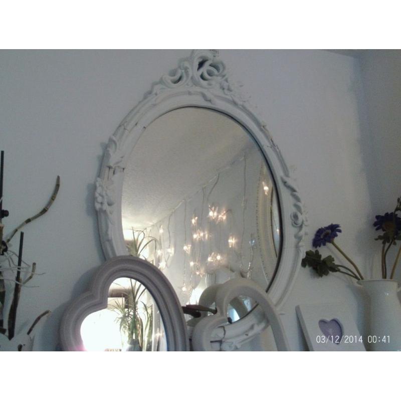 antique plaster moulded oval mirror 64 x 46 cm