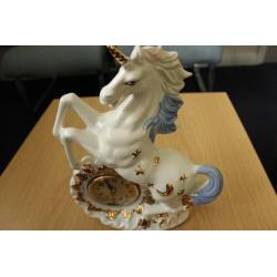 White Porcelain Unicorn Clock