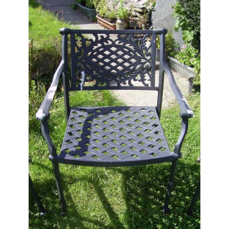 6 aluminium garden chairs