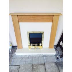 Lovely oak effect electric fireplace