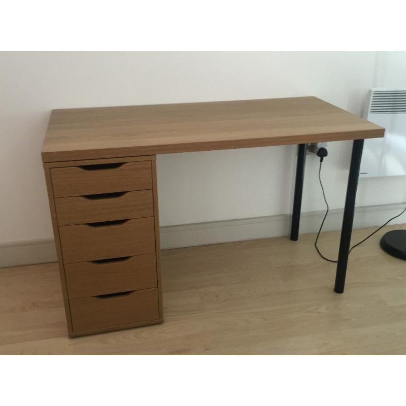 Ikea Linnmon/Alex Desk Combination in Oak Veneer