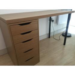 Ikea Linnmon/Alex Desk Combination in Oak Veneer