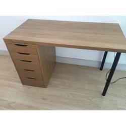 Ikea Linnmon/Alex Desk Combination in Oak Veneer