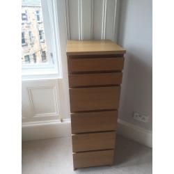 MALM Bedside drawers and Tall Chest of 6 Drawers
