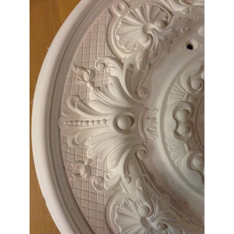 Large ornate plaster ceiling rose