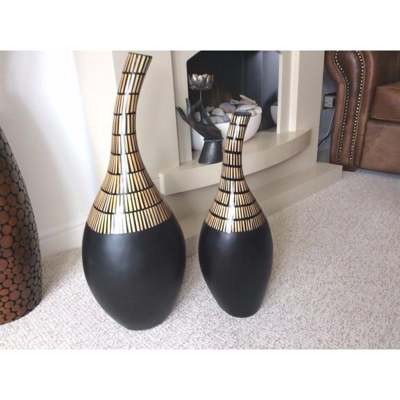 Pair of black very elegant Parlane floor vases : Barker Stonehouse