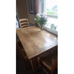 Solid Dining Table with Four Chairs