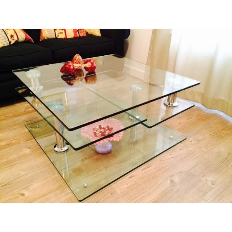 Glass coffee table - in excellent condition, like new