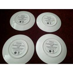 4 season wall plates in fine bone china