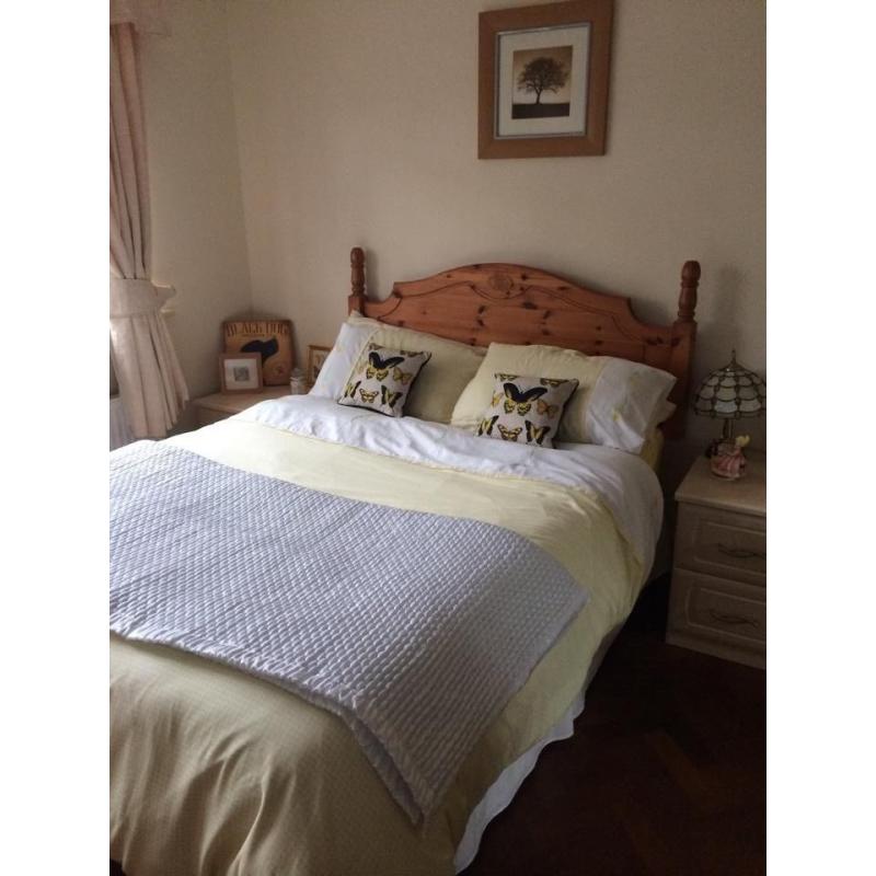 double bed with memory foam mattress used as guest bed no sheets or headboard sorry