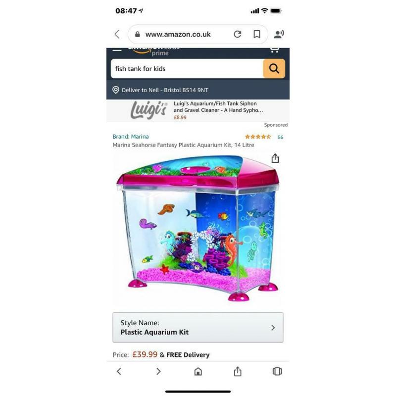 FISH TANK - MARINA SEAHORSE FANTASY - PLASTIC 14L TANK