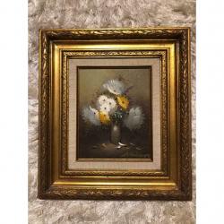 Ornate framed oil painting