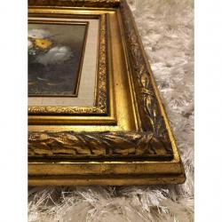 Ornate framed oil painting