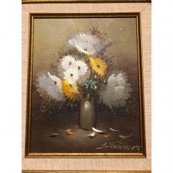 Ornate framed oil painting