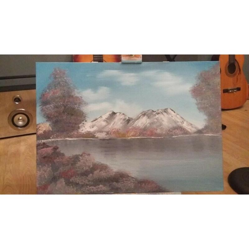 Mountain scenery oil painting