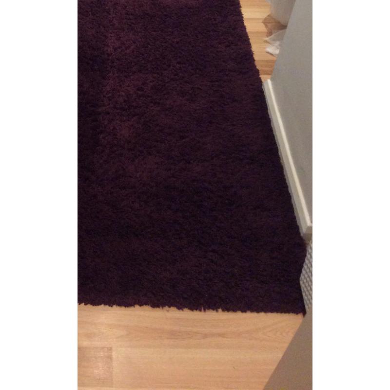 Shaggy rug Aubergine 120x 170cm