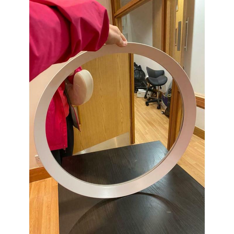 Ikea White Round Mirror - Langesund