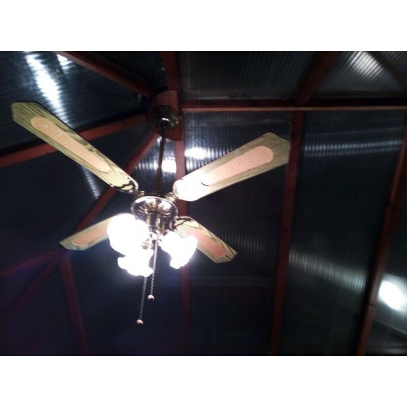 Ceiling fan with three lights